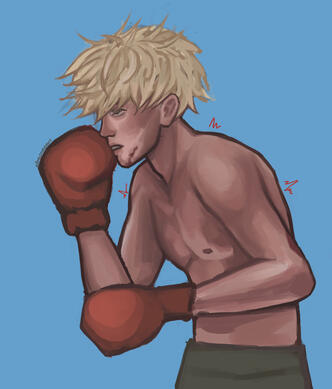 Half-body colored sketch, ~$24
