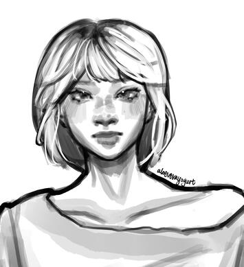Bust B/W sketch, ~$12